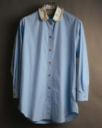 -SPECIAL- "GUCCI" 2010's-20's Pearl embellished detachable collar striped long shirt