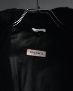 Abrigo con cuello de piel súper largo de los años 90-00 de MAX&Co.