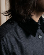 "GUCCI" 70's velvet collar design long coat