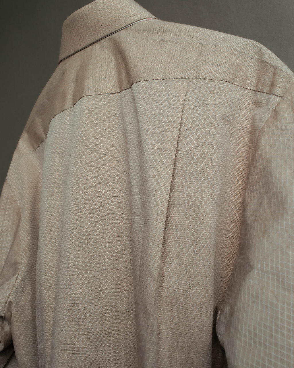 "CELINE" 80's-00's Classic diamond check long sleeve dress shirt