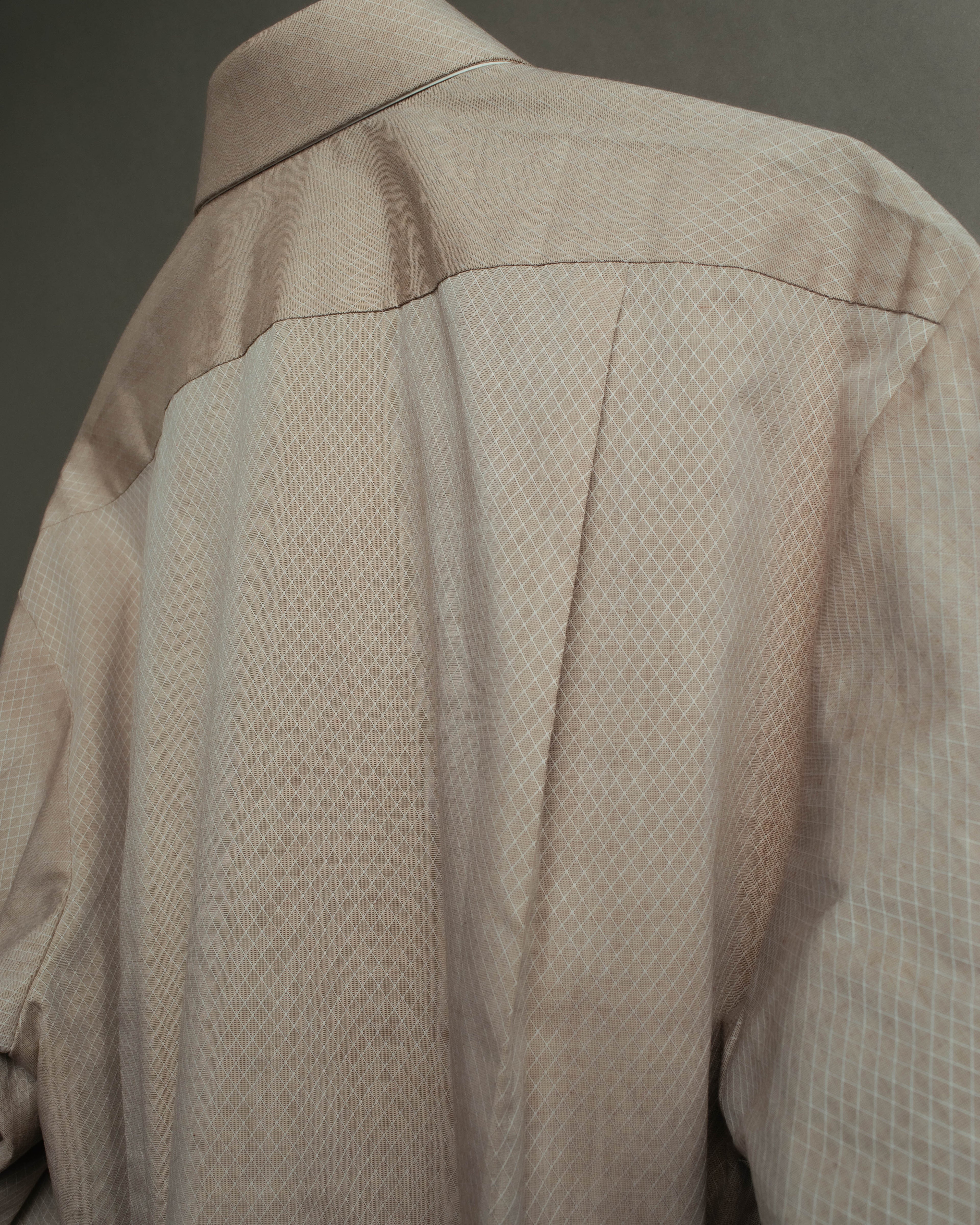 "CELINE" 80's-00's Classic diamond check long sleeve dress shirt