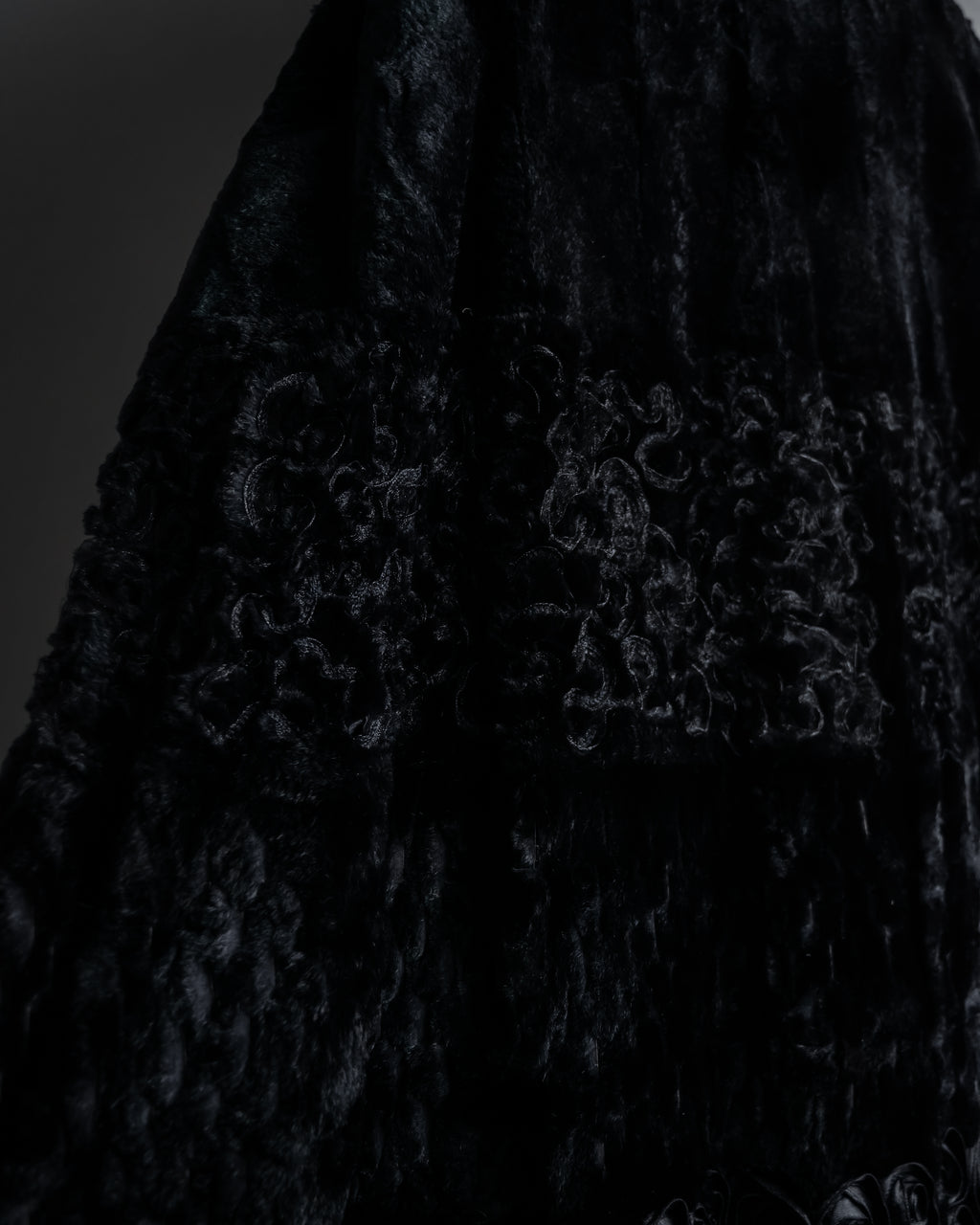 -SPECIAL- "FENDI" 90s Karl Lagerfeld-era lattice fur cape