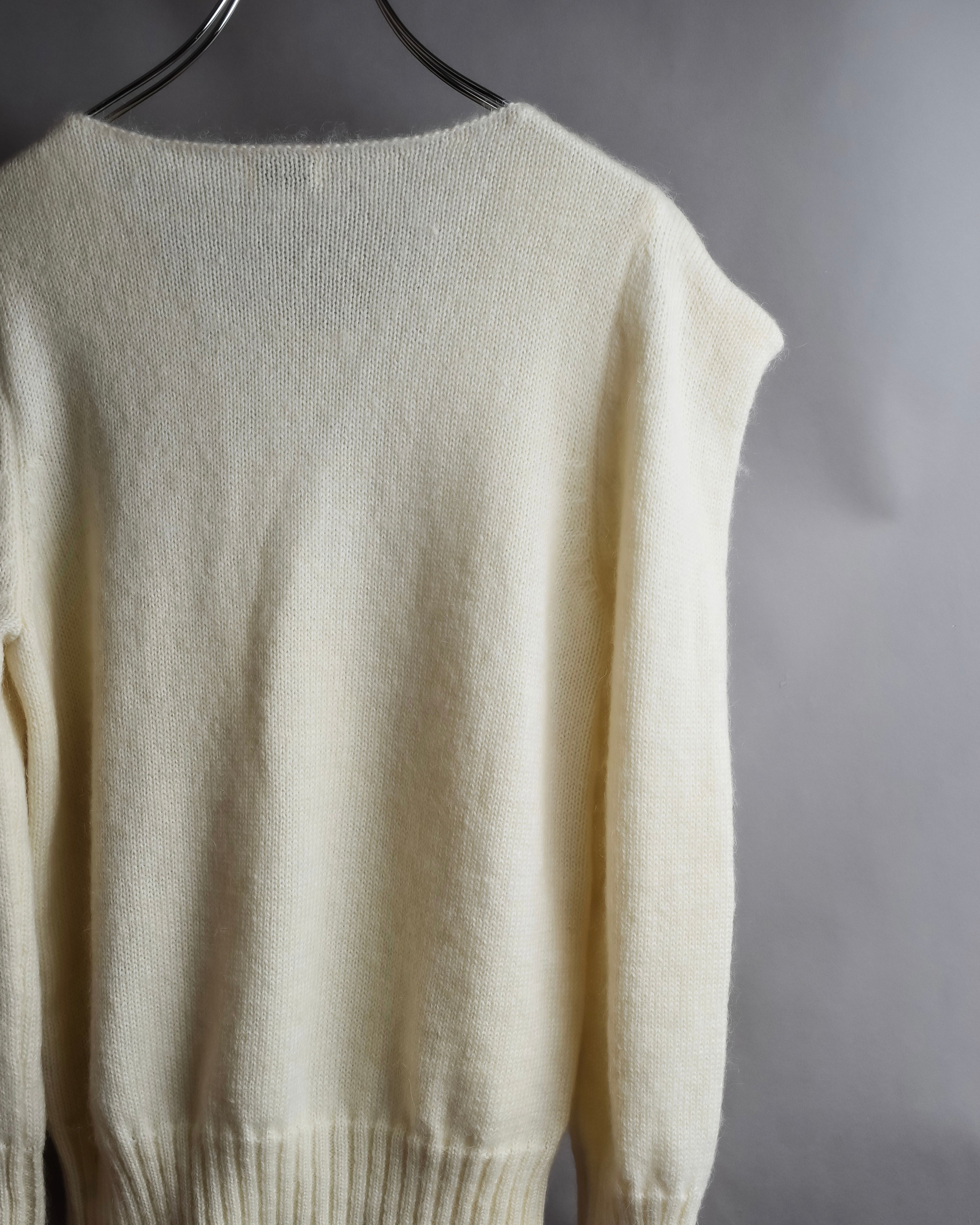 "Saint Laurent" Sequin ribbon design shoulder structure knit