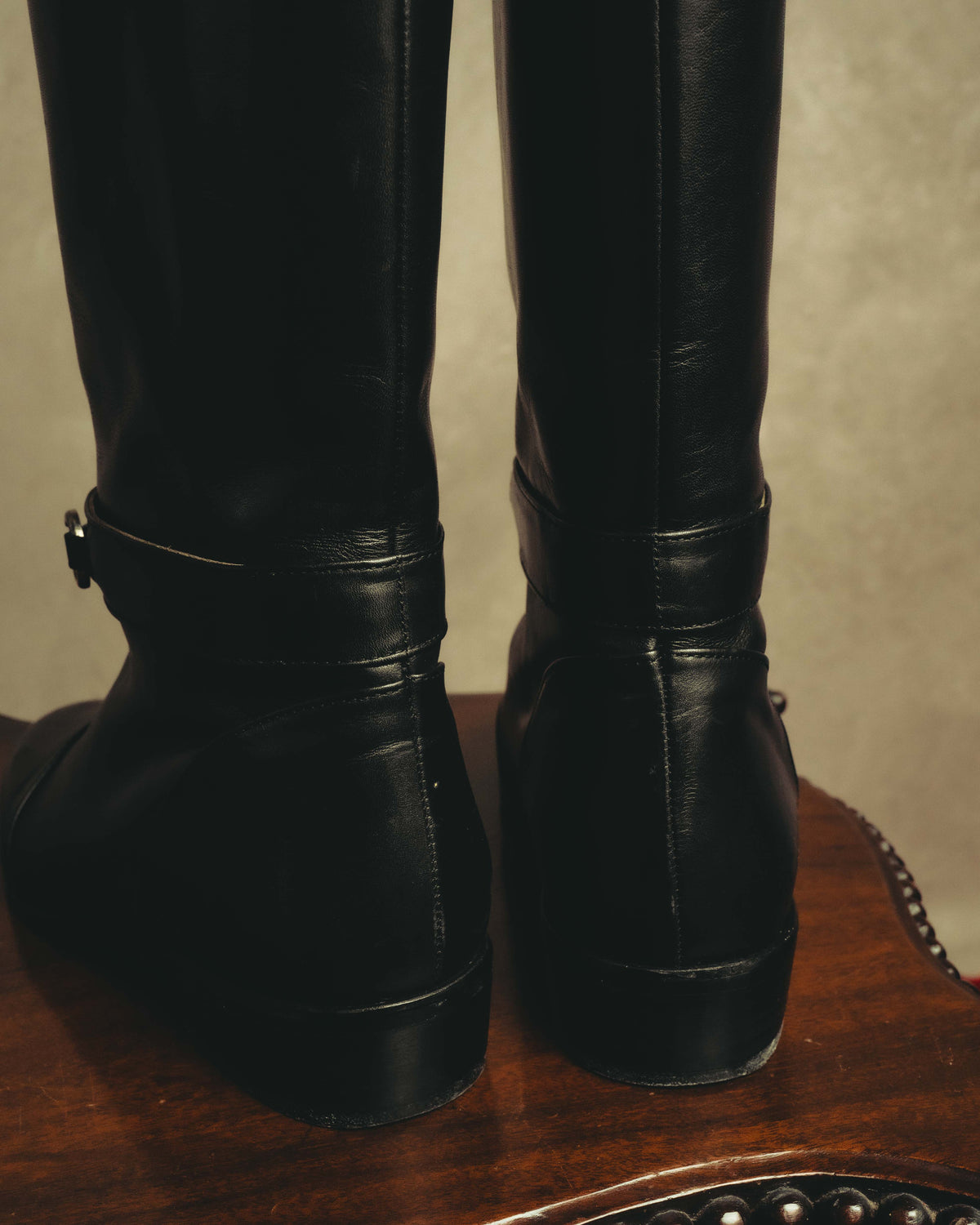 "Yves Saint Laurent" 90's Logo hardware knee-high boots