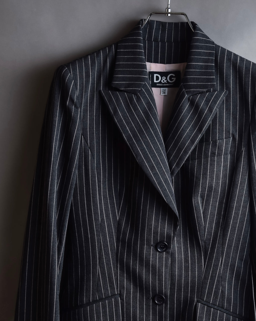 "Dolce & Gabbana" White striped shaped tailored jacket