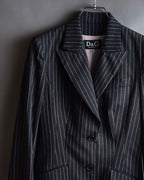 "Dolce & Gabbana" White striped shaped tailored jacket