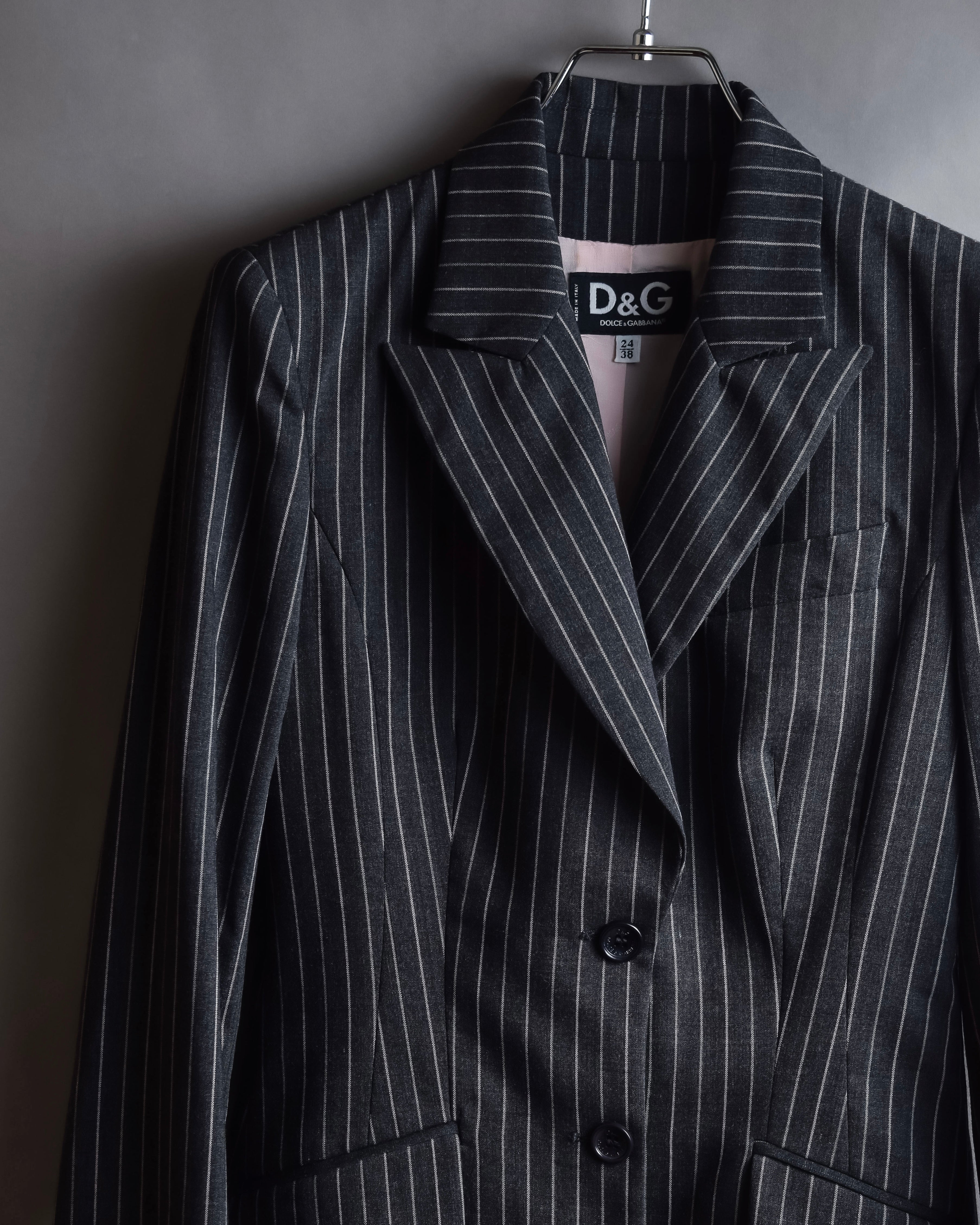 "Dolce & Gabbana" White striped shaped tailored jacket