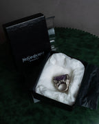 "Yves Saint Laurent Rive Gauche"
Raw amethyst sculpture silver ring