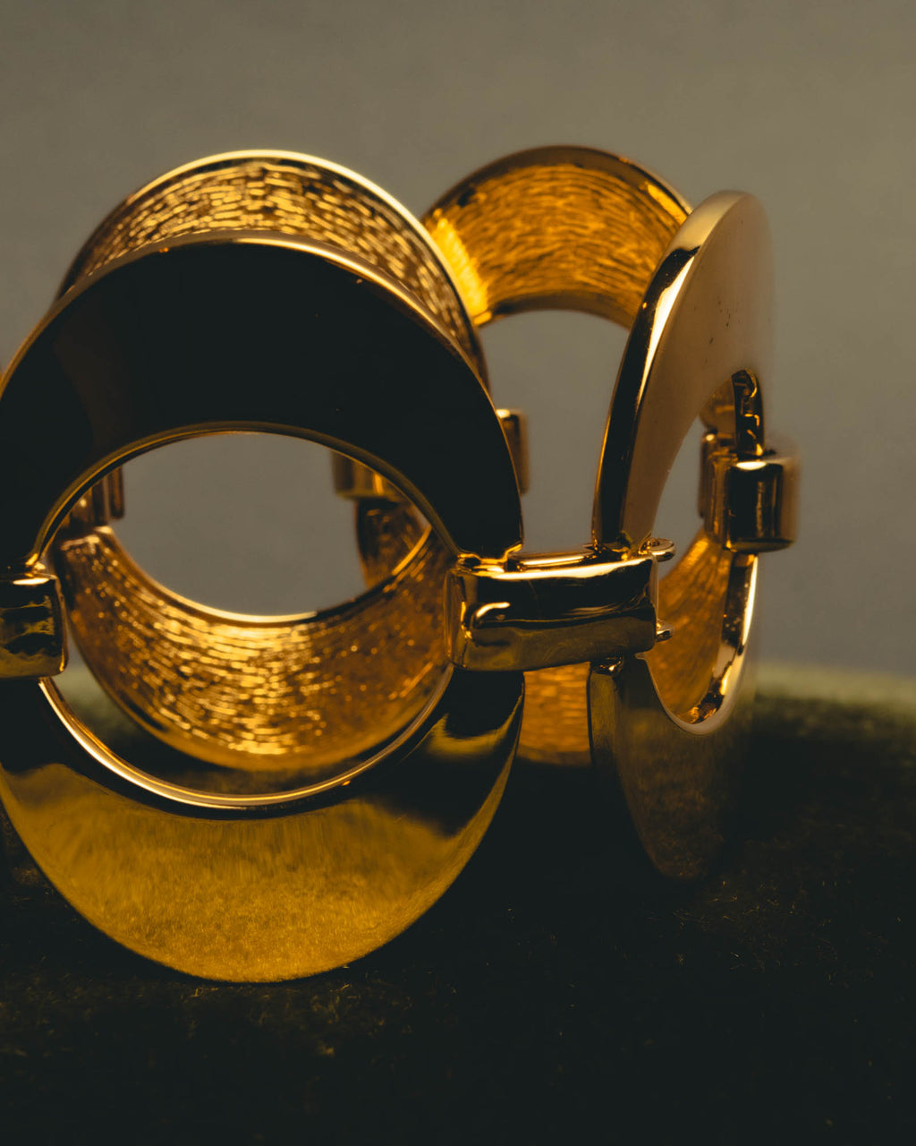 "Christian Dior" 80's-90's Sculptural gold tone link bracelet