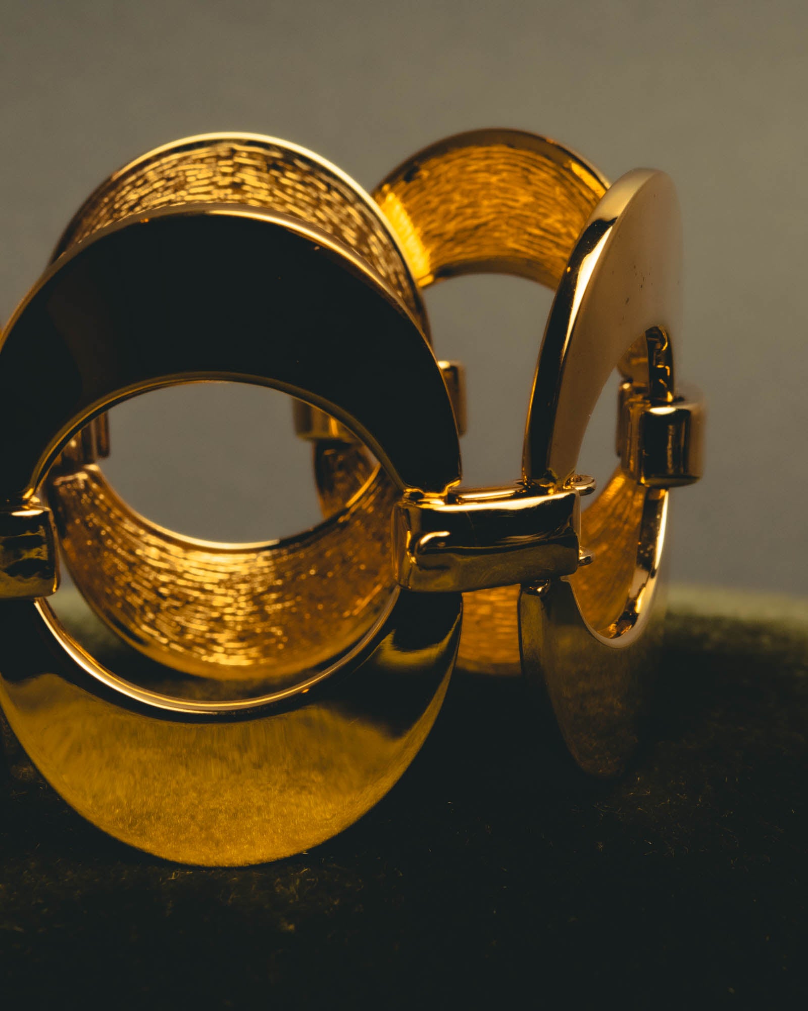 "Christian Dior" 80's-90's Sculptural gold tone link bracelet