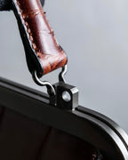 "JEAN PAUL GAULTIER" Logo engraved crocodile embossed 2way leather bag