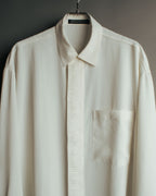 “UMBERTO GINOCCHIETTI“ 80’s-90’s pleated front ivory dress shirt