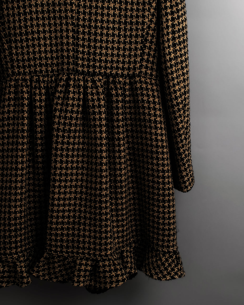 "RED VALENTINO" Ruffled frill detail tweed coat