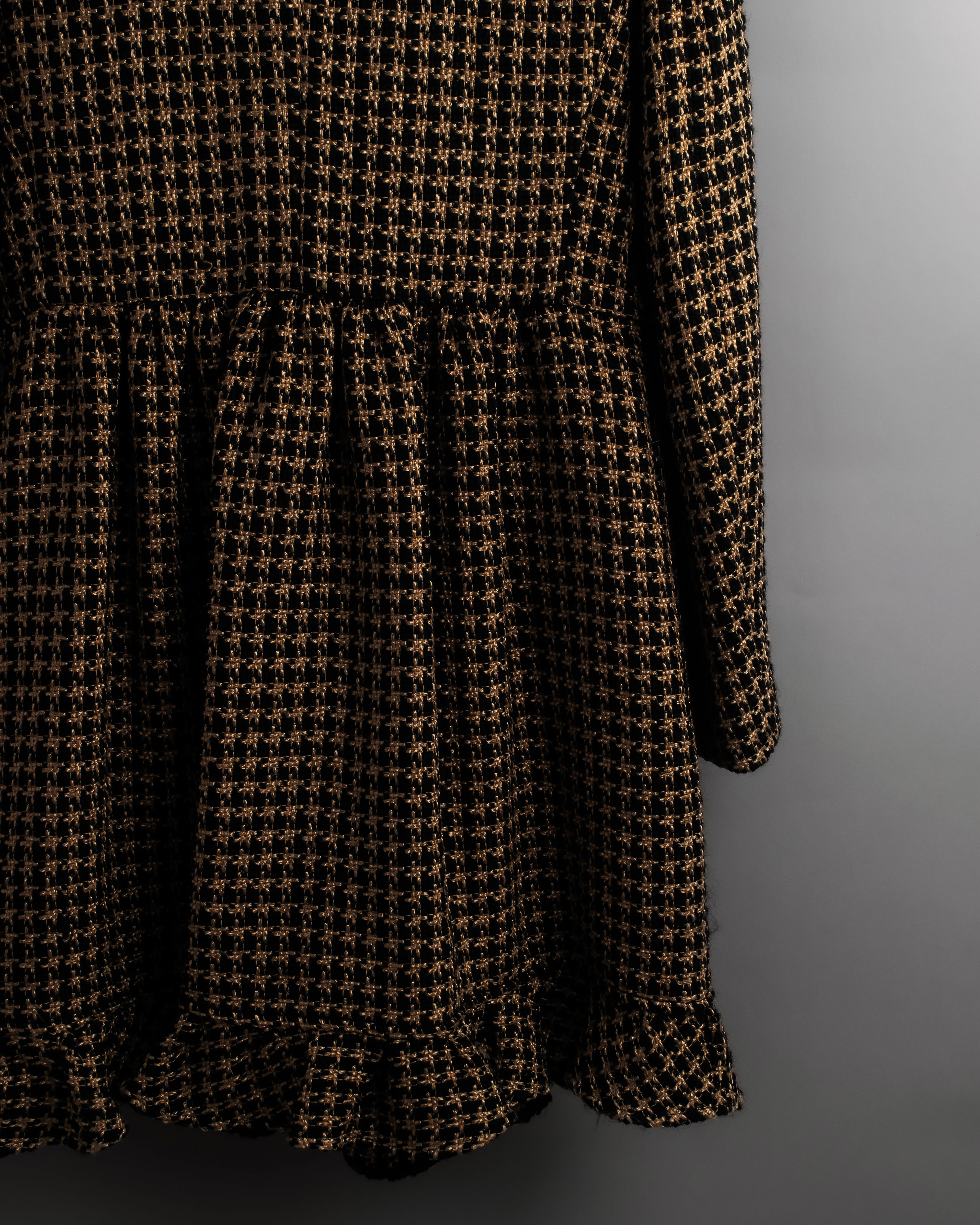 "RED VALENTINO" Ruffled frill detail tweed coat