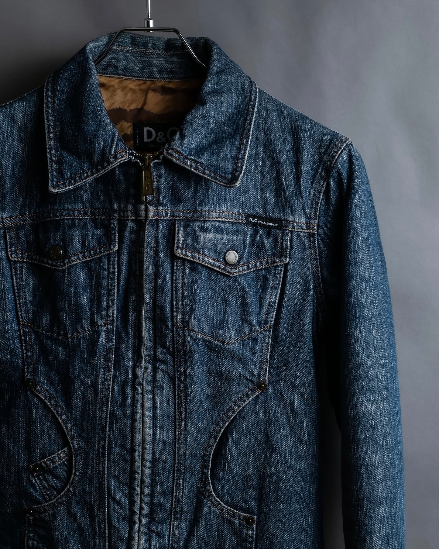 "Dolce & Gabbana" Cutting stitch detail denim jacket