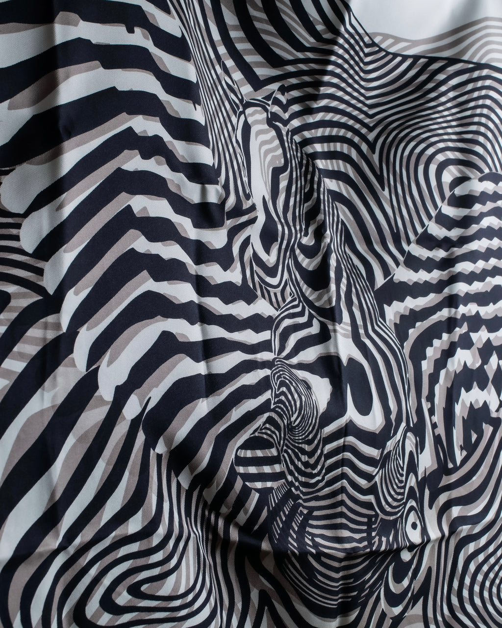"HERMES" Zebra abstract print Carre 90 silk scarf