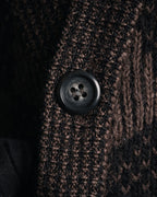 “Yves Saint Laurent” 80’s-90’s geometric knit cardigan