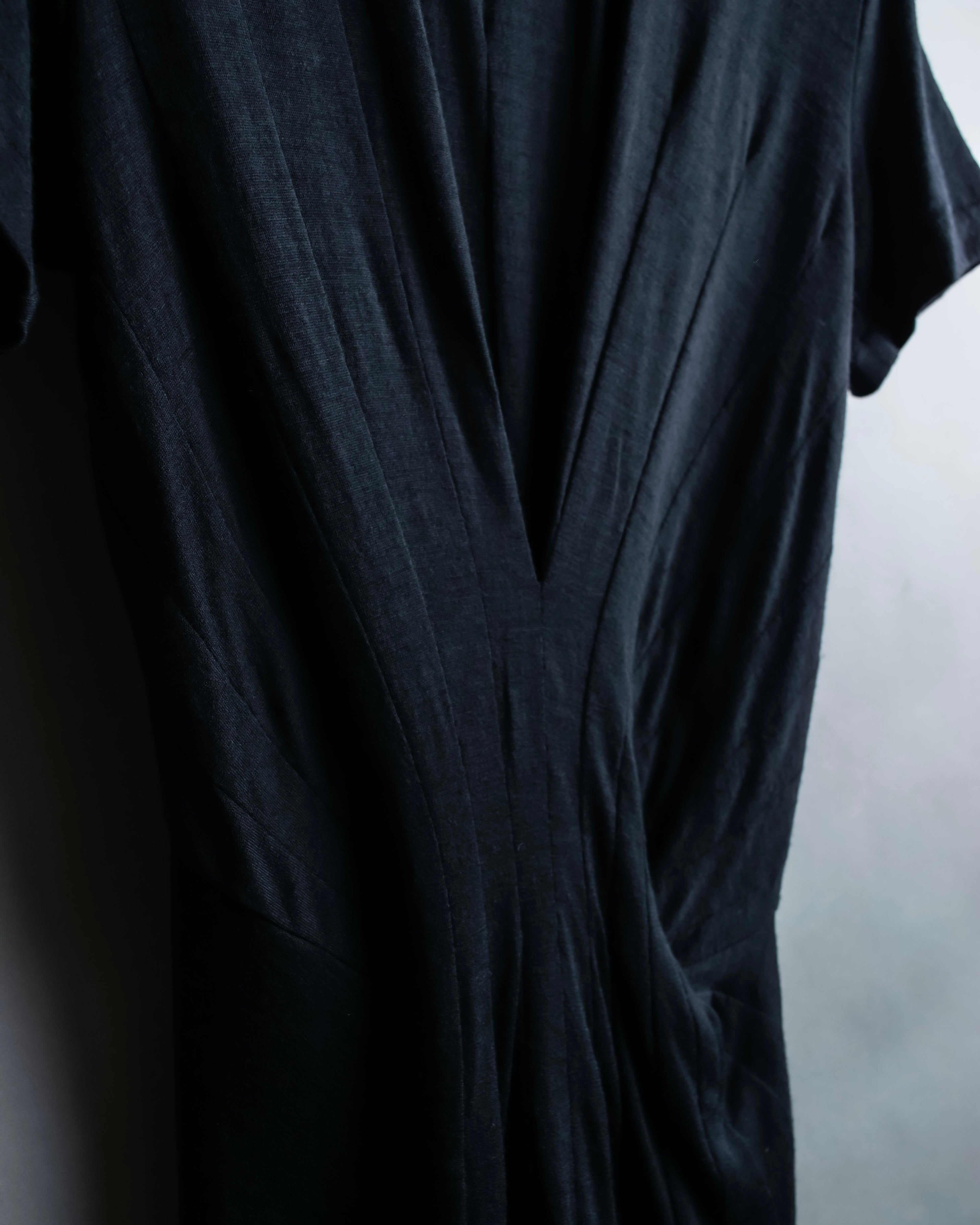 “JUNYA WATANABE” narrow waist  lame designed hem long dress