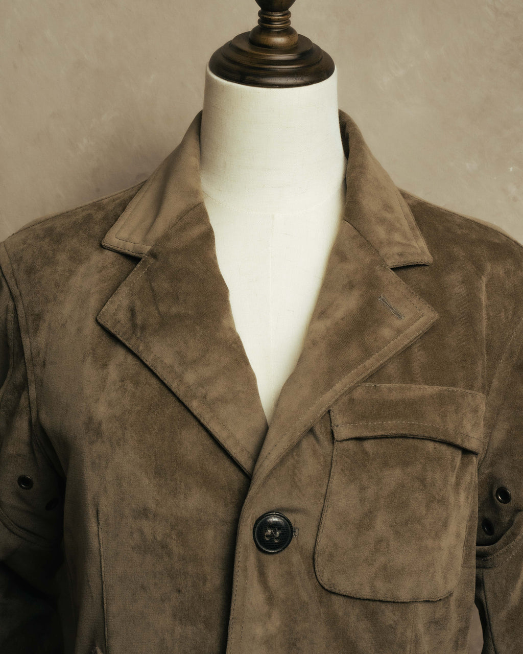 “GIORGIO ARMANI” 90’s-00’s Suede-effect multi-pocket tailored field jacket