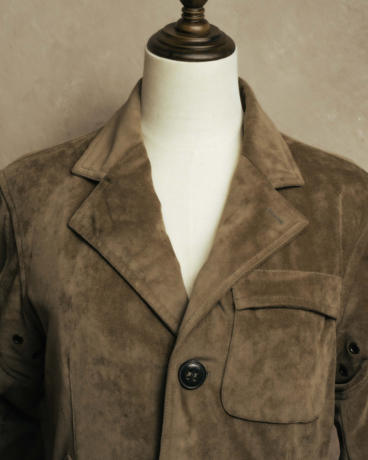 “GIORGIO ARMANI” 90’s-00’s Suede-effect multi-pocket tailored field jacket
