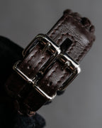 "Vintage intrecciato double buckle leather bracelet"
