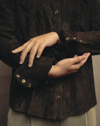 -SPECIAL- “BOTTEGA VENETA” 80’s-90’s Intrecciato suede leather shirt