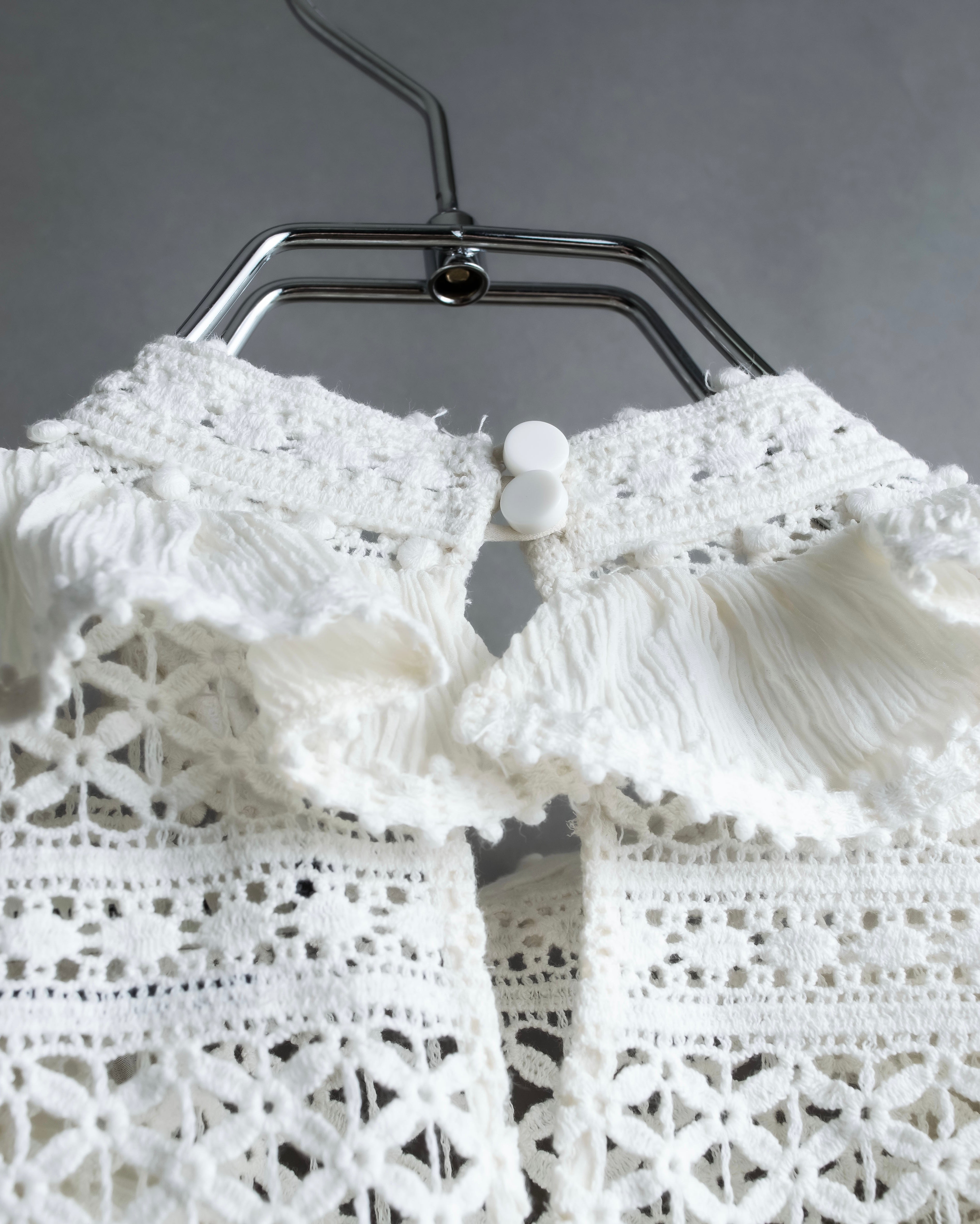 "ISABEL MARANT" Lace knit frill docking sheer blouse