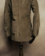 “GIORGIO ARMANI” 90’s-00’s Suede-effect multi-pocket tailored field jacket