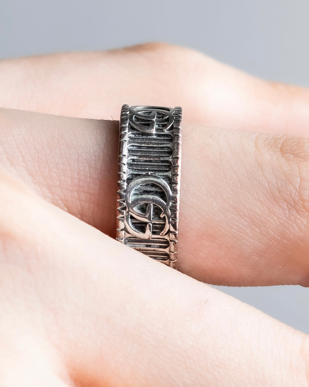 "GUCCI" GG marmont silver 925 ring