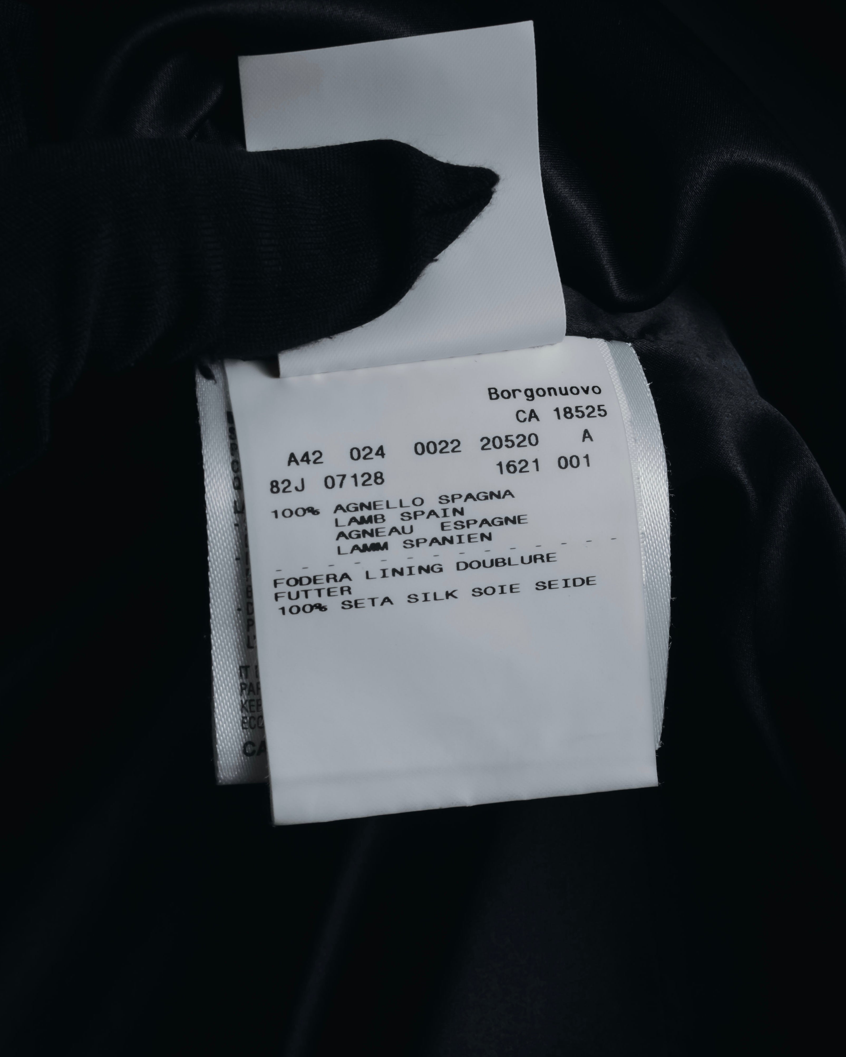 "GIORGIO ARMANI" Large collar draped lamb leather jacket