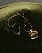 "Christian Dior" 80's-90's Gold logo pendant necklace