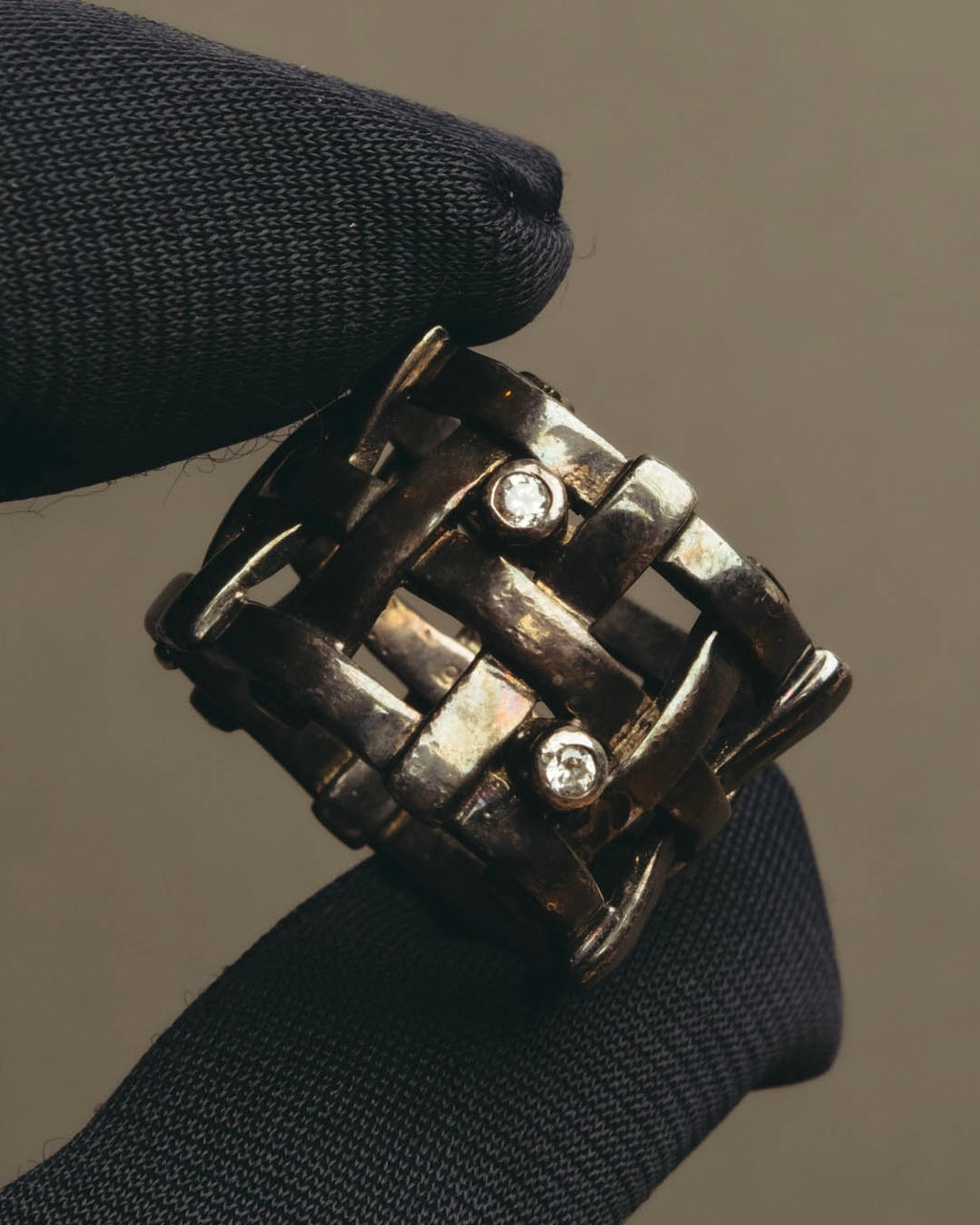 "Jean Paul Gaultier" 90's-00's Sculptural lattice silver ring