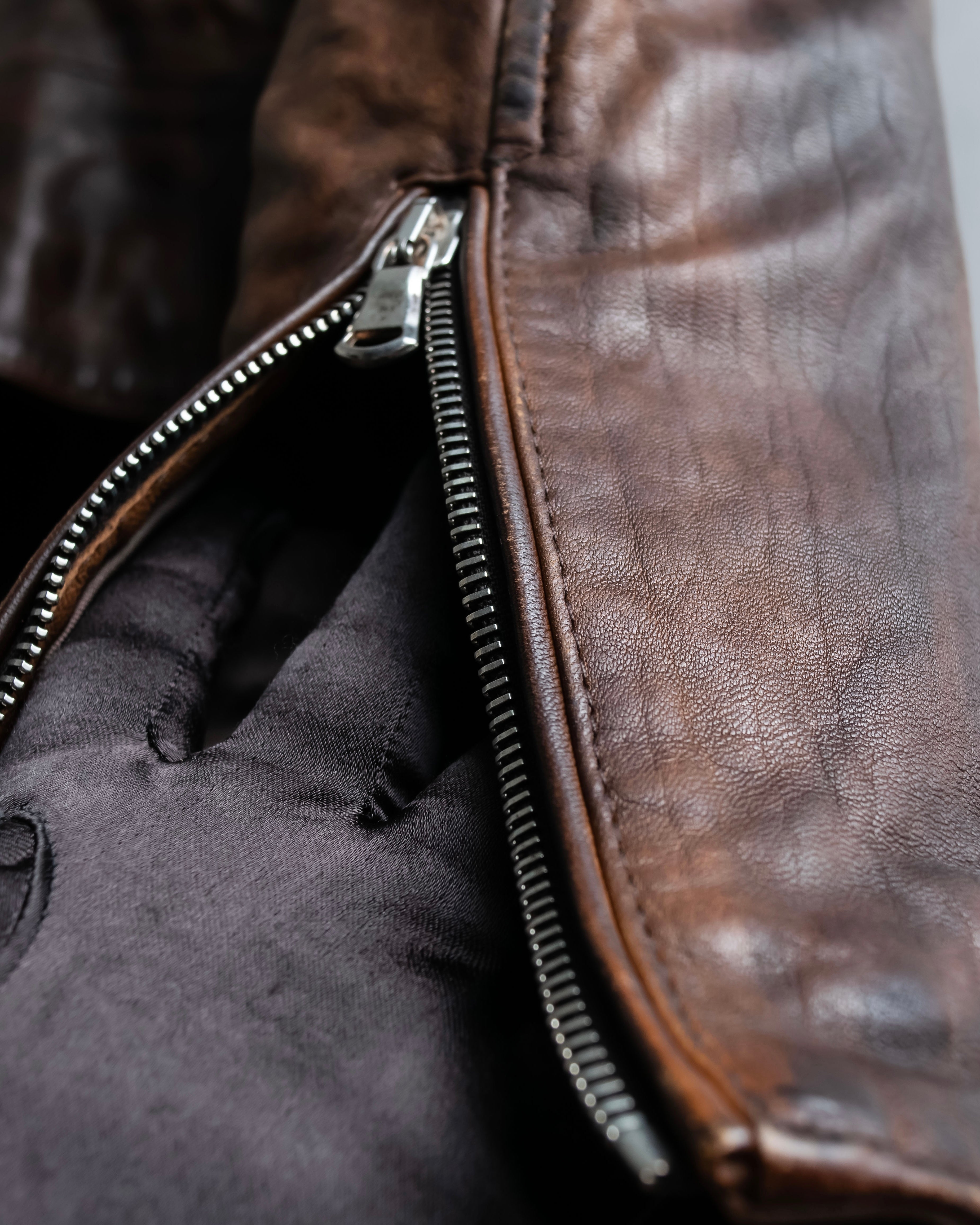 "ASH" 100% genuine leather gradient riders jacket