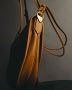 "Yves Saint Laurent" 70's-90's Woven leather shoulder bag