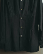 “COMME des GARCONS” Late 80’s-early 90’s silk tucked black shirt