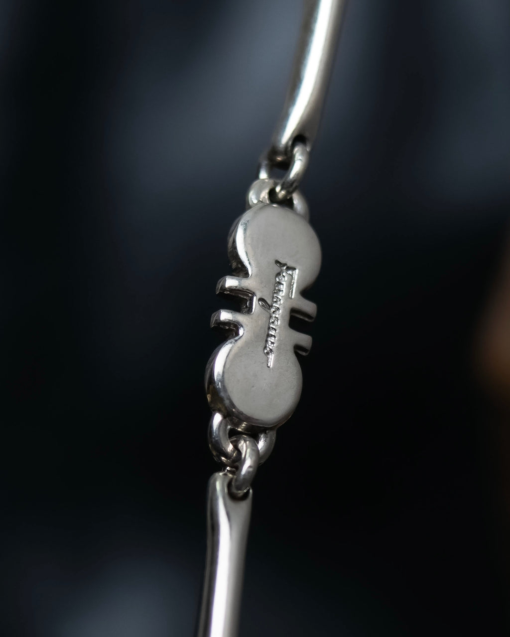"Salvatore Ferragamo" silver gangini logo chain bracelet