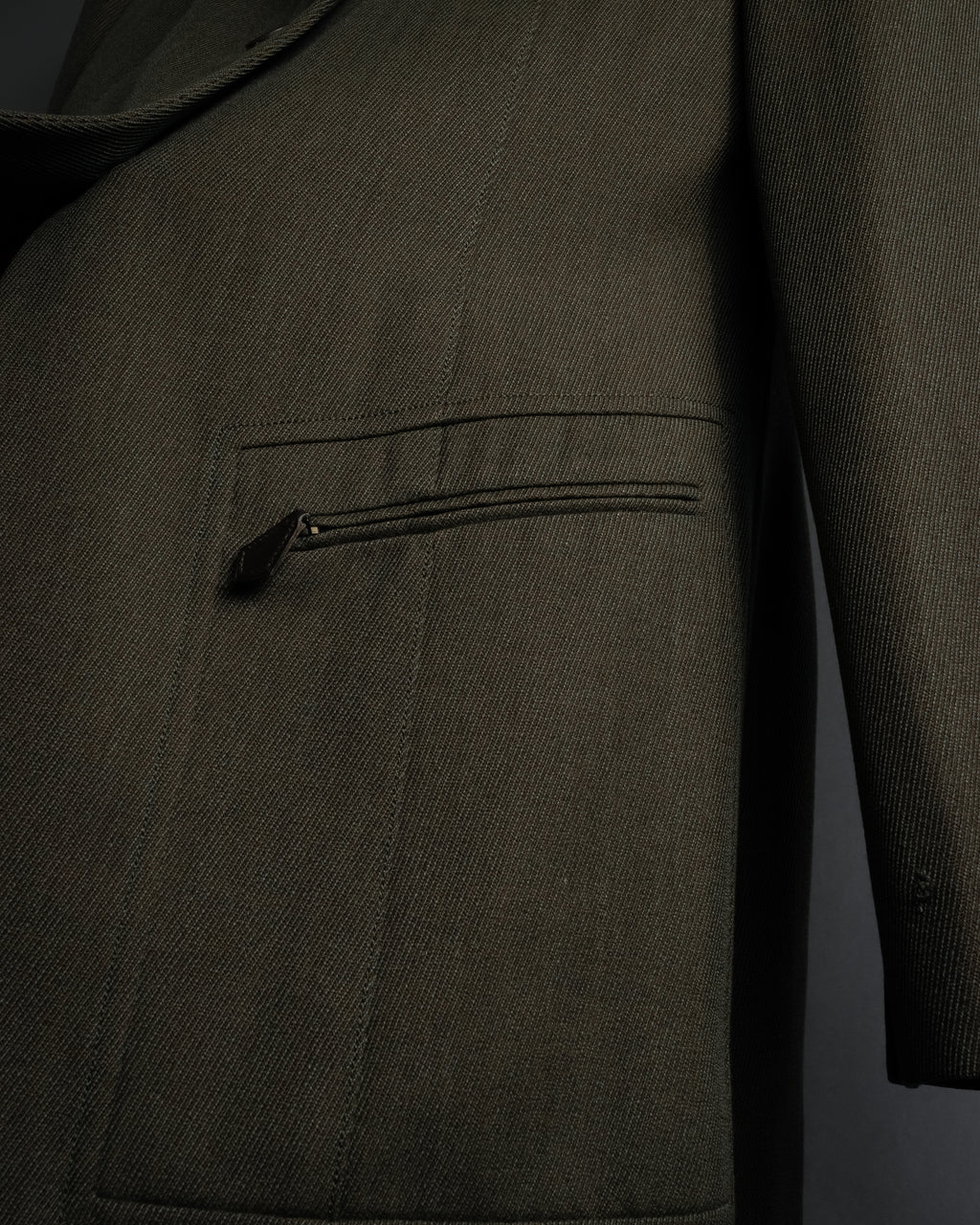 -SPECIAL- "HERMES" 90's Military-inspired zip design tailored jacket