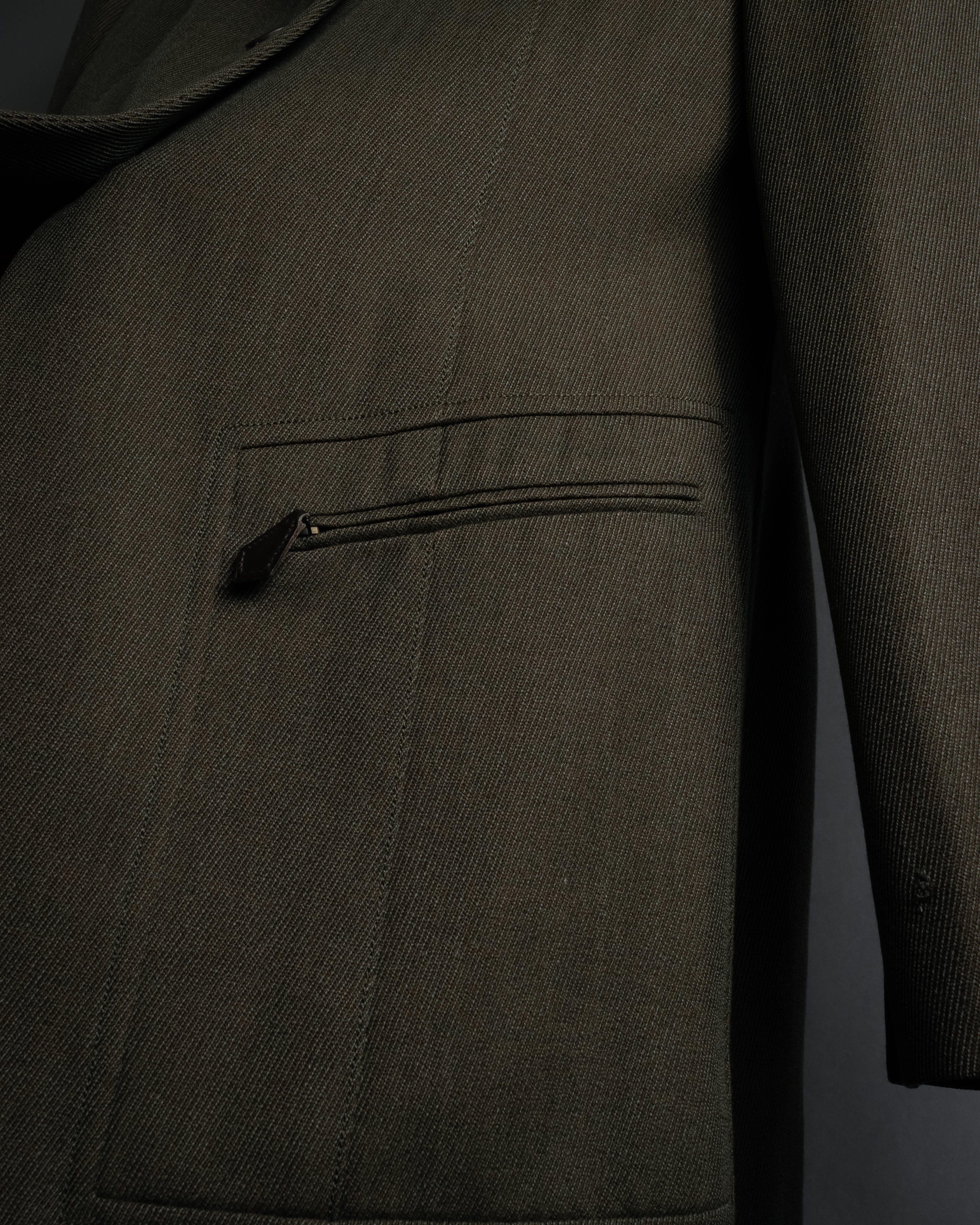 -SPECIAL- "HERMES" 90's Military-inspired zip design tailored jacket