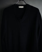 “Christian Dior MONSIEUR” 80’s-90’s Deep v-neck pure wool knit