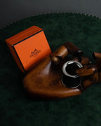 "HERMES" Drum-shaped calf leather scarf ring