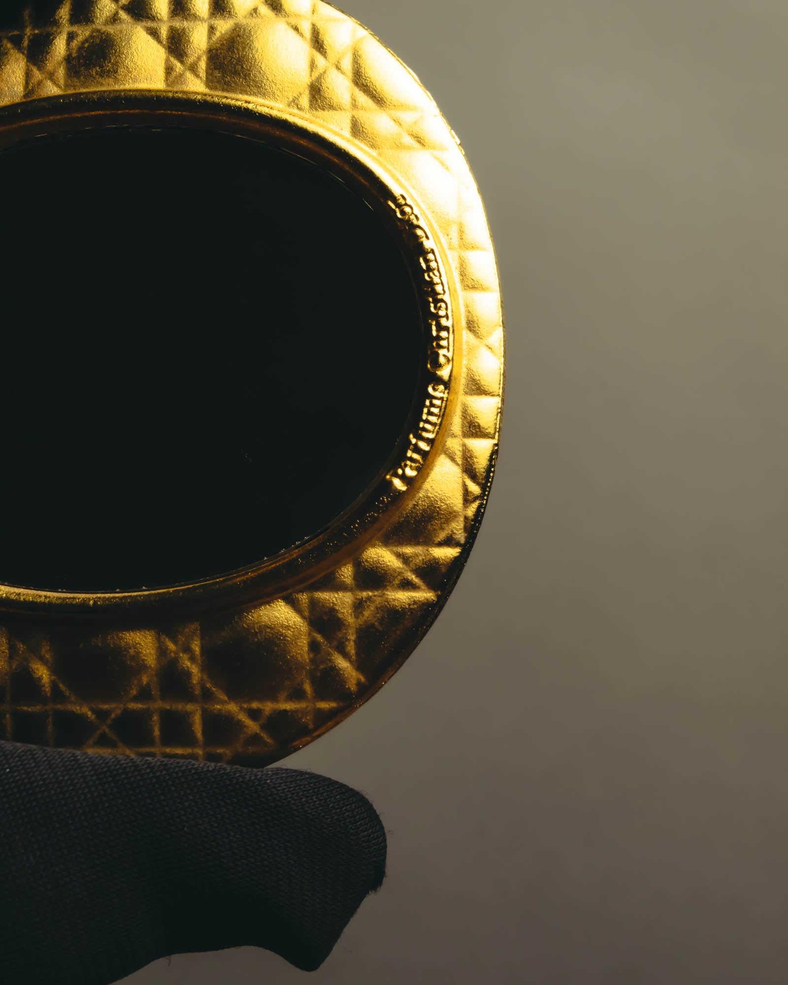 "Christian Dior" Gold cannage compact mirror