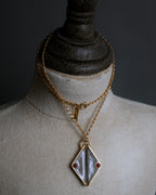 "BALENCIAGA" Red cabochon symmetrical design necklace