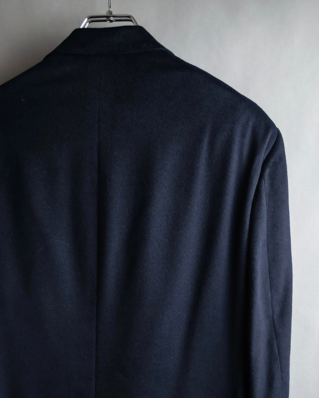 "HERMES" 90's Pure cashmere navy blue tailored jacket