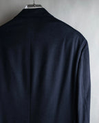 "HERMES" 90's Pure cashmere navy blue tailored jacket