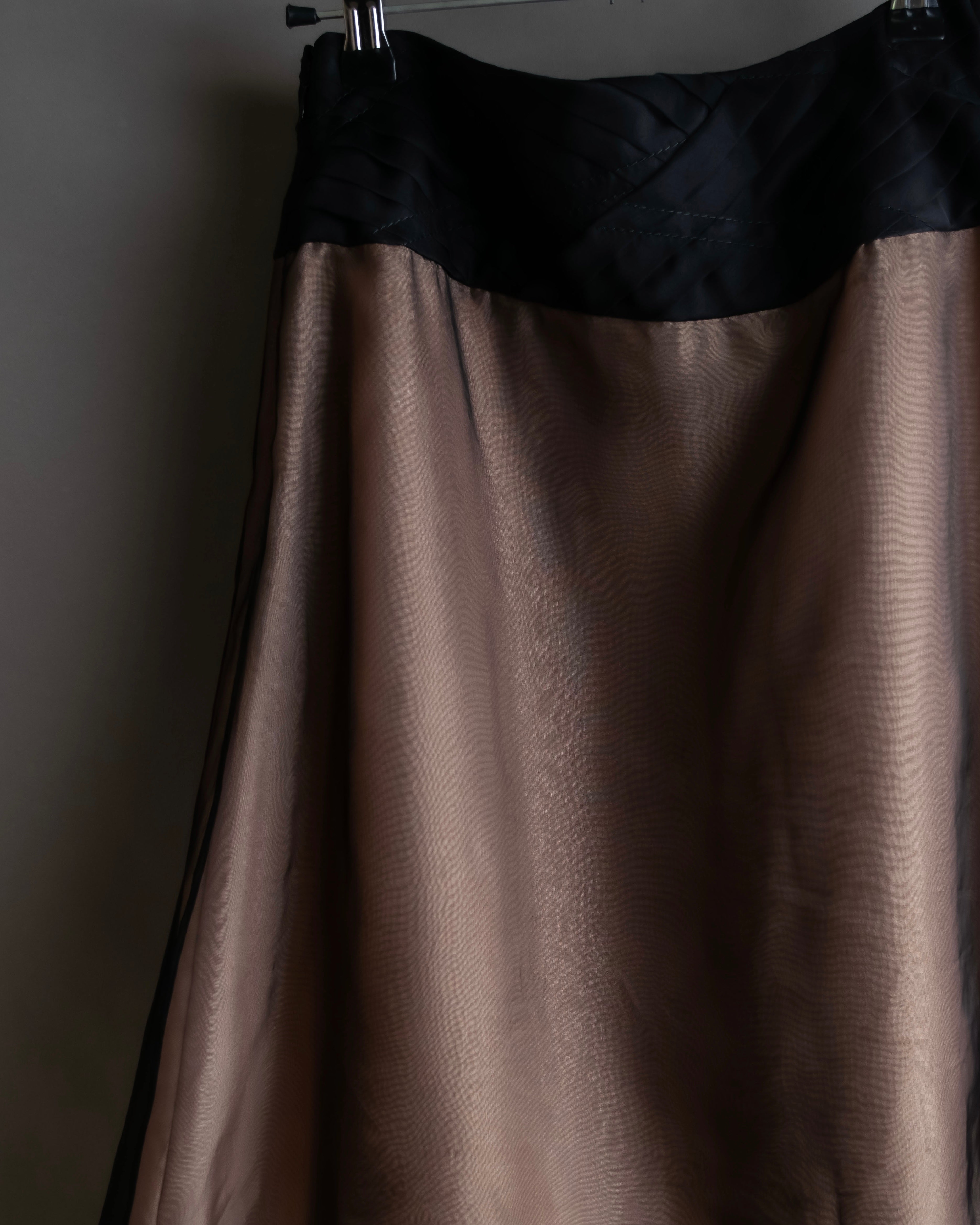 "CELINE" See-through layered design shirt & skirt set up