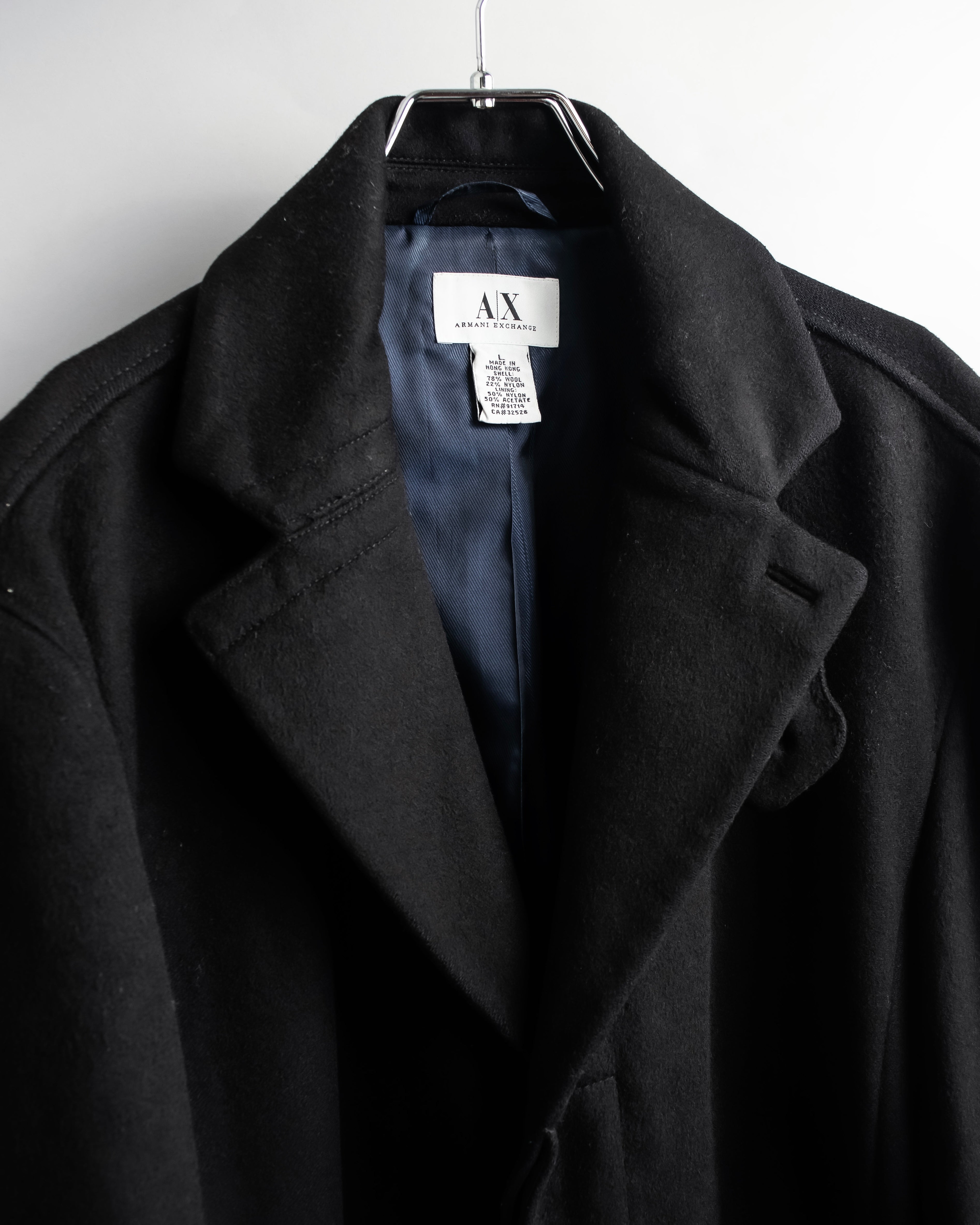 "ARMANI EXCHANGE" Sloth latch design stand color mid-length coat