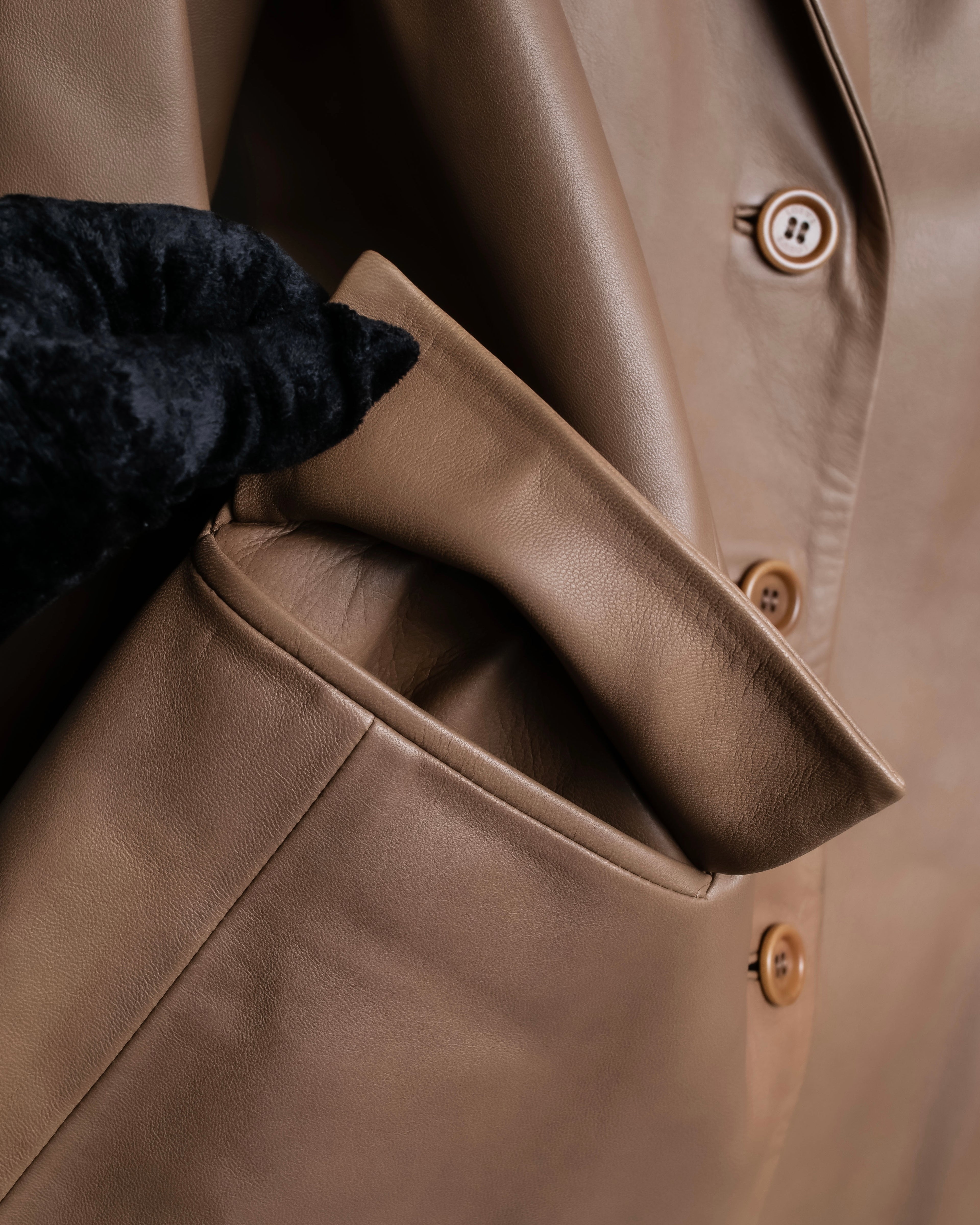 "LOEWE" Camel brown leather tailored jacket