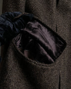 "Dolce &amp; Gabbana" Herringbone pattern slim shape chester coat
