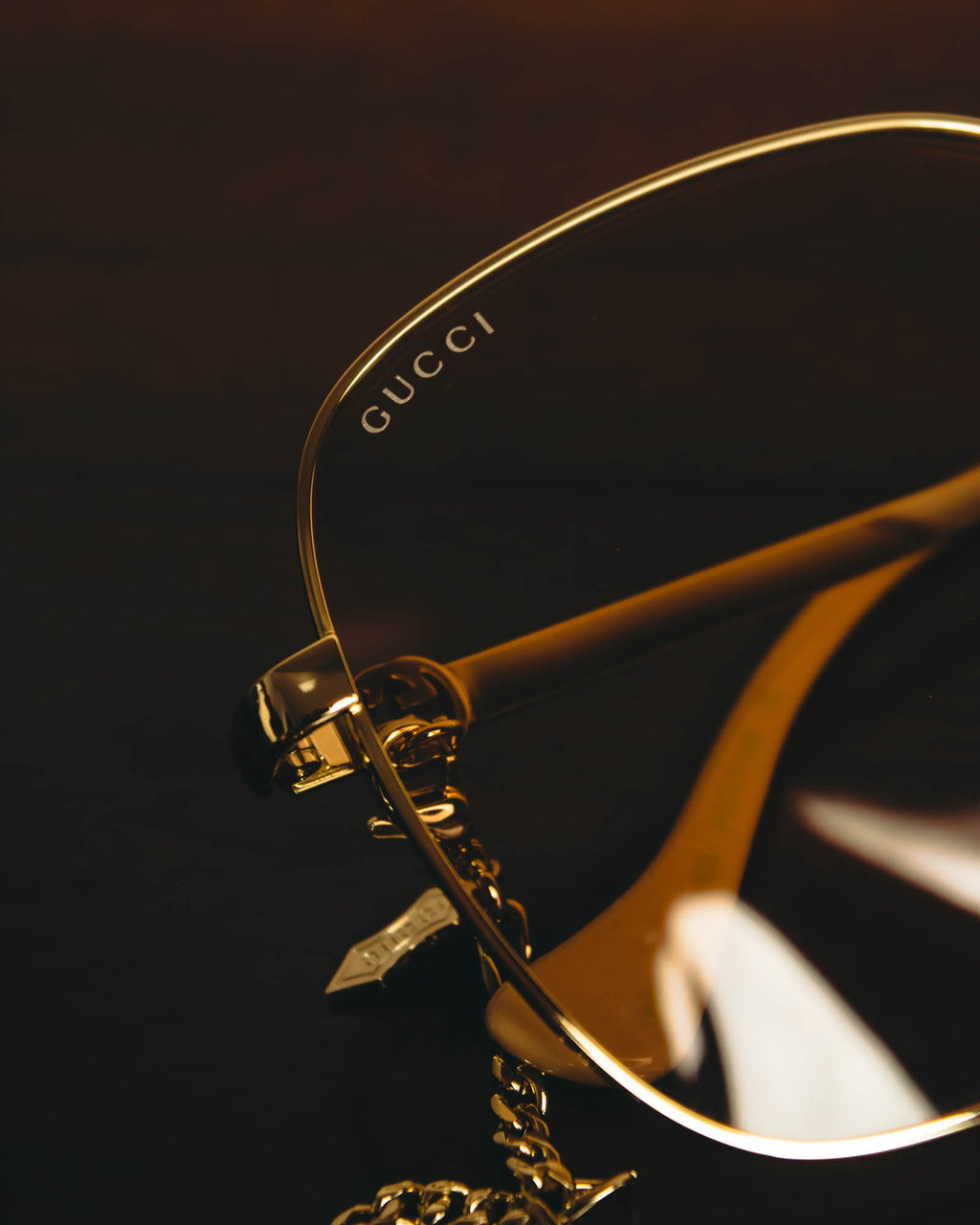 -SPECIAL- “GUCCI” 2016-2022 chain detailed oversized sunglasses