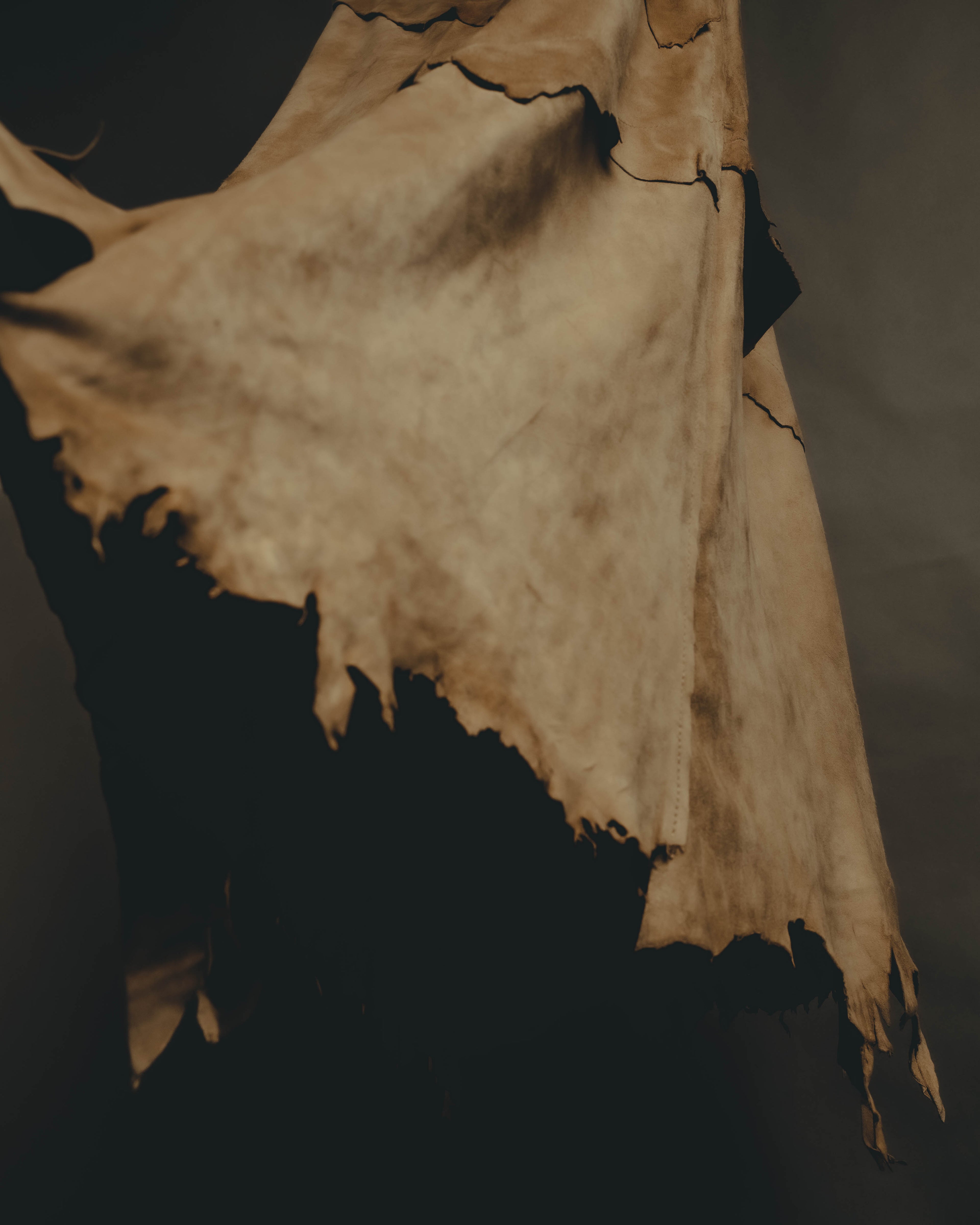 “DOLCE&GABBANA” 1999-2003 Distressed suede patchwork maxi skirt